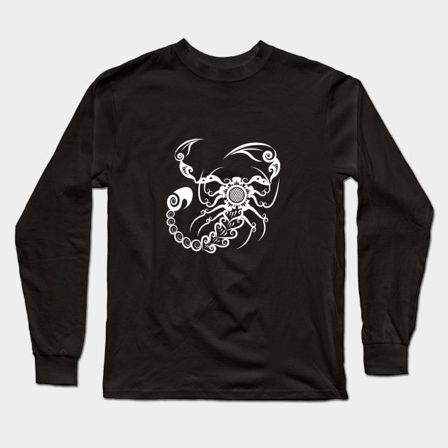 Scorpion floral pattern ornament Long Sleeve T-Shirt by tsign703